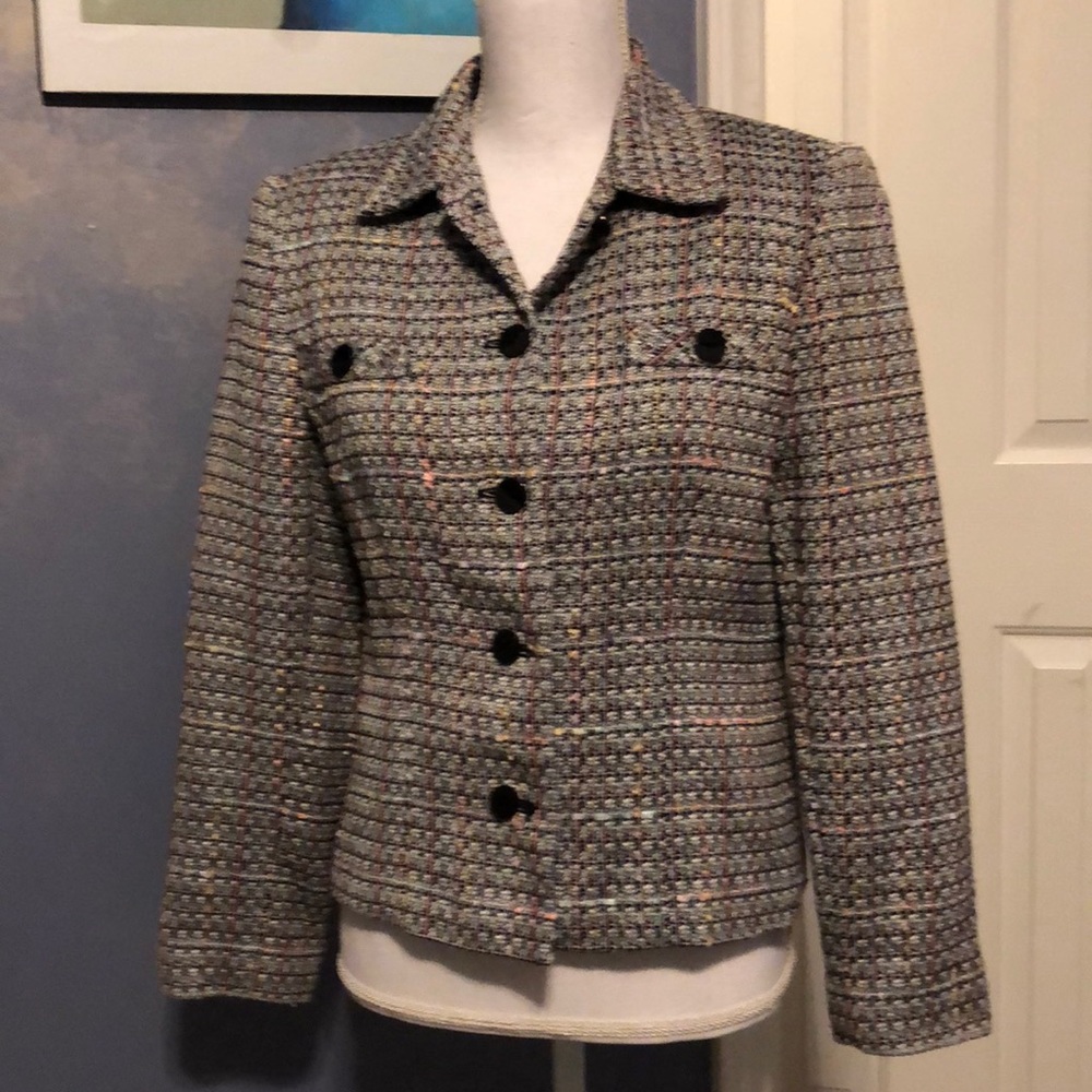 Sag Harbor tweed short jacket EUC
